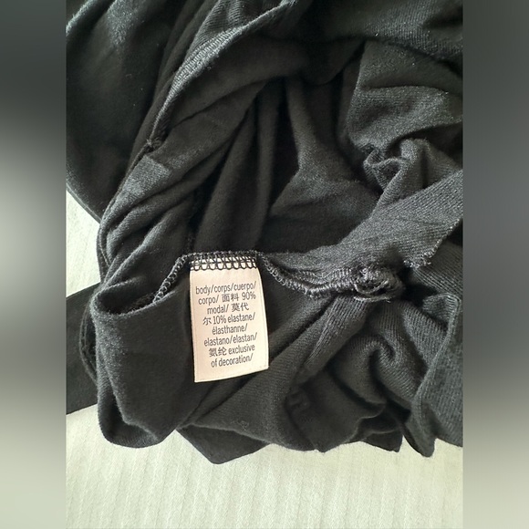 Victoria's Secret Black Heavenly Front Twist Back Tie Crop Tee Top Size XS - Picture 6 of 8